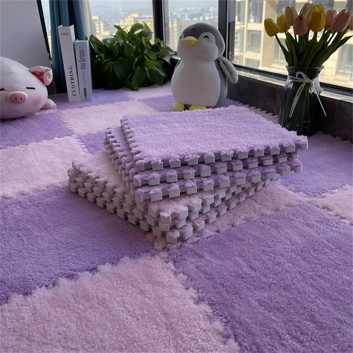CloudTiles Interlocking Puzzle Carpet Pieces