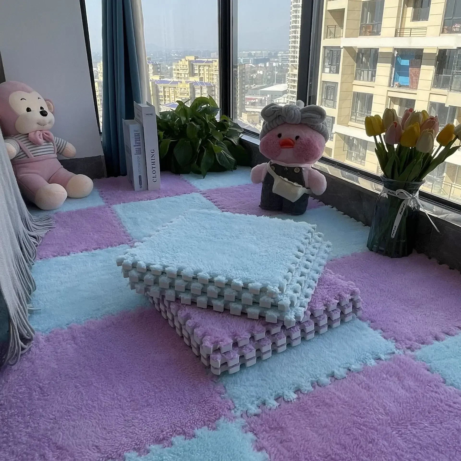 CloudTiles Interlocking Puzzle Carpet Pieces